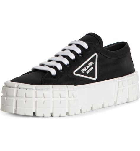 prada platform sneakers white black sole|prada platform sneakers sale.